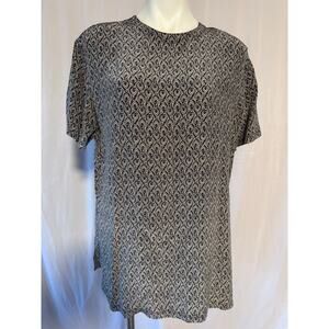 August Silk Navy Cream Paisley Blouse - XL